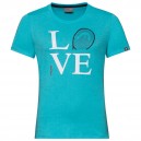 T-SHIRT HEAD FEMME LOVE BLEU