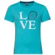 T-SHIRT HEAD FILLE LOVE BLEU