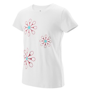 T-Shirt Fille Wilson Floret Tech Blanc