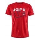 T-SHIRT HOMME ASICS PRACTICE ROUGE