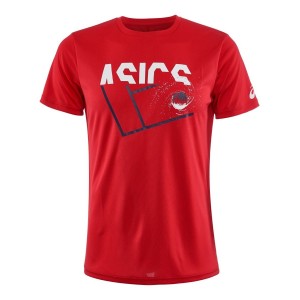 T-SHIRT HOMME ASICS PRACTICE ROUGE